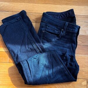 Paige Dark Blue Straight Legged Jeans